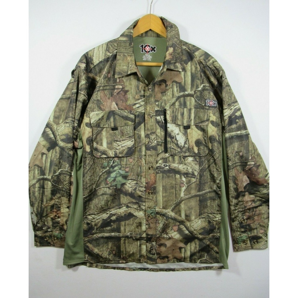10X Break-Up Infinity Camo Hunting Shirt Men XL Button Up Vented